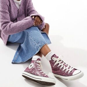 Converse Chuck Taylors High Top Orchid Abyss Pink Sparkle